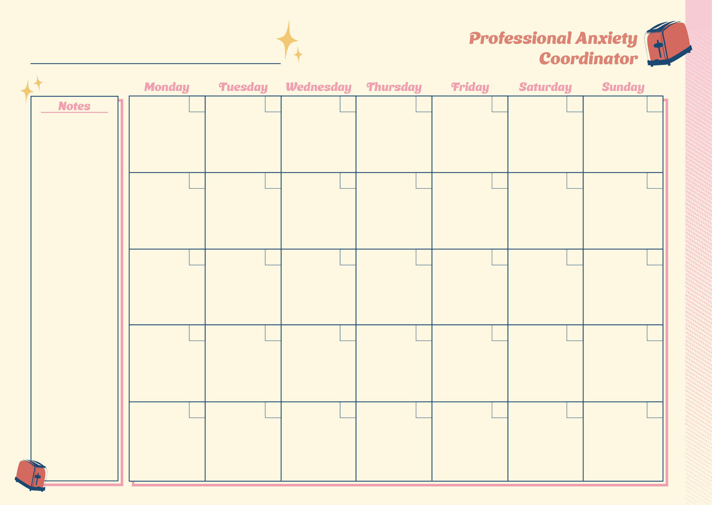 Live, Laugh, Toaster Bath Undated Digital Planner