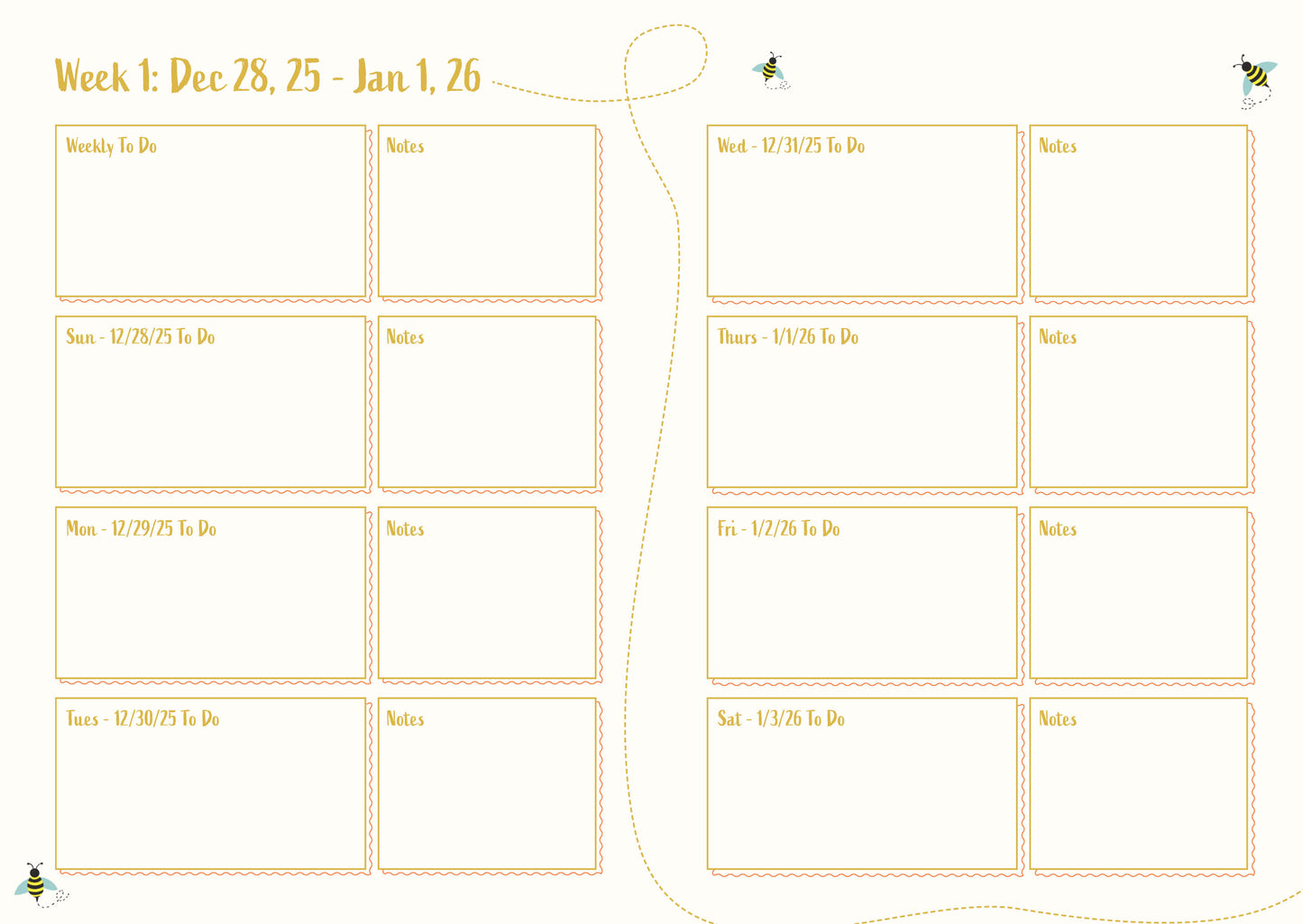 Bee Kind 2026 Planner