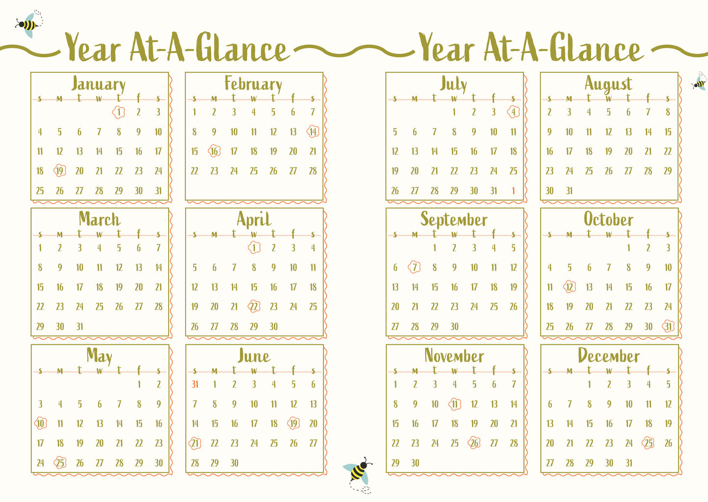 Bee Kind 2026 Planner